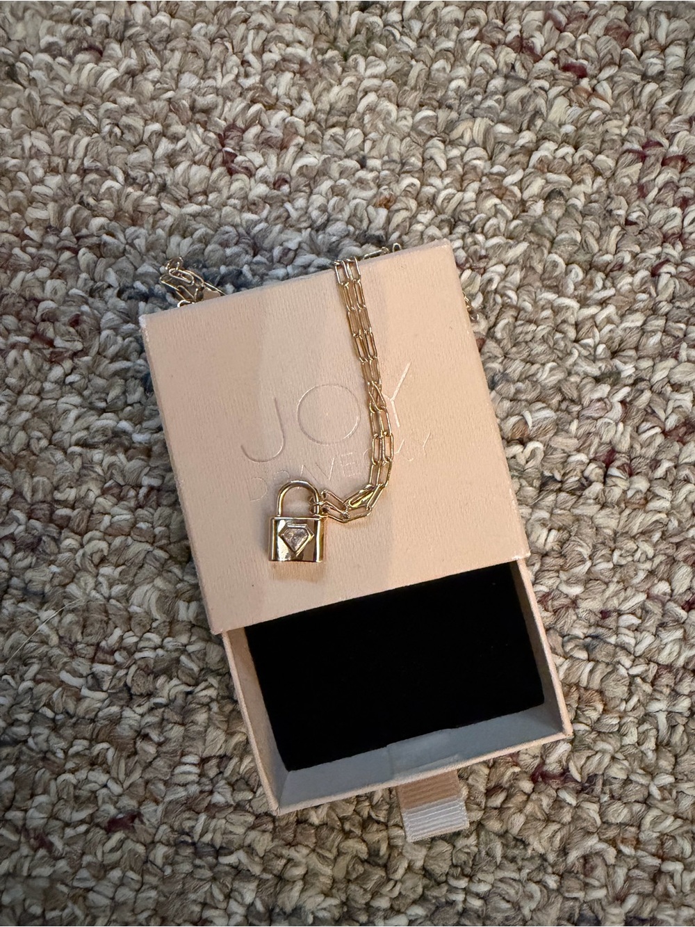 JOY Gold-Tone Padlock Necklace in Gold